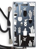Cactusmotief: Sony Xperia XZ1 Transparant Hoesje met koord