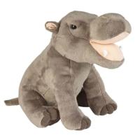 Ravensden Pluche nijlpaard knuffel - grijs - 30 cm - safari dieren speelgoed