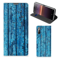 Sony Xperia L4 Book Wallet Case Wood Blue - thumbnail