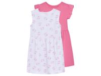 lupilu 2 kinder jurken (Roze/wit, 122/128)
