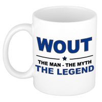 Naam cadeau mok/ beker Wout The man, The myth the legend 300 ml   -