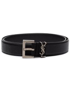 Saint Laurent ceinture à plaque logo - Noir