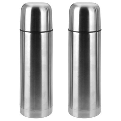 2x RVS thermosflessen/isoleerflessen 750 ml