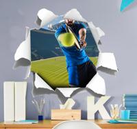 Muurstickers sport 3d tennisbaan