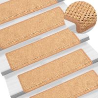 VidaXL Trapmatten zelfklevend 15 st sisal-look 65x21x4 cm oranje