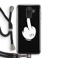 Middle finger black: Samsung Galaxy J8 (2018) Transparant Hoesje met koord