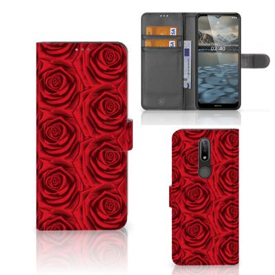 Nokia 2.4 Hoesje Red Roses Nokia 2.4 Hoesje Red Roses