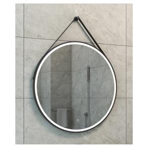 Spiegel Rond met Band Wiesbaden Cinto Ledverlichting en Spiegelverwarming 80 cm Mat Zwart