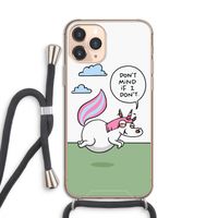 Unicorn: iPhone 11 Pro Transparant Hoesje met koord