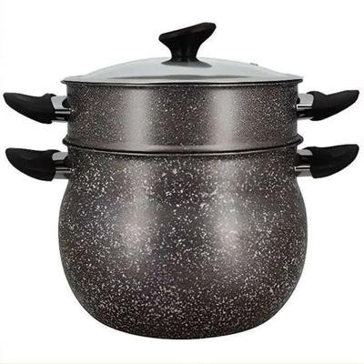 Couscoussier - MENASTYL - 6020033 - Marmereffect aluminium - 9 liter - Geschikt voor alle warmtebronnen inclusief inductie