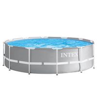 Intex 26716 bovengronds zwembad Zwembad met frame Rond 8592 l Grijs - thumbnail
