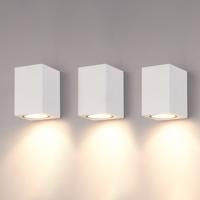 Set van 3 Marion - LED Wandlampen - 4 Watt 345 lumen - 2700K Warm wit - GU10 - Dimbaar - IP65 Waterdicht - Voor binnen en buiten - Wit