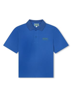 Kenzo Kids polo à logo imprimé - Bleu