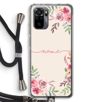 Rozen: Xiaomi Redmi Note 10 Pro Transparant Hoesje met koord