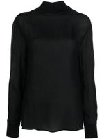 PINKO blouse semi-transparente à col montant - Noir