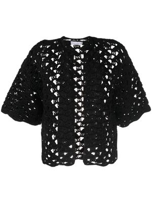 Brunello Cucinelli cardigan en maille ajourée - Noir