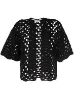 Brunello Cucinelli cardigan en maille ajourée - Noir