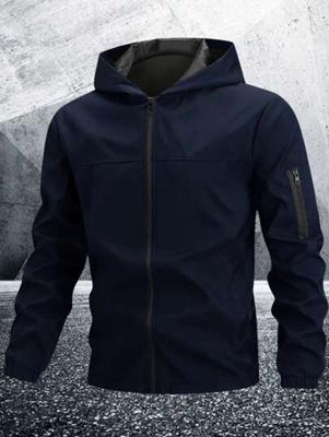Bon&Bon Manfinity Homme Men's Blue Zippered Hoodie Jacket - Regular Fit Navy Blue / XL