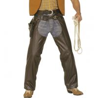 Wilde westen kostuum - Cowboy - heren verkleed kleding - Lederlook chaps - overbroek