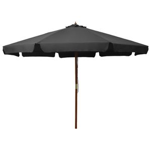VidaXL Parasol met houten paal 330 cm antraciet