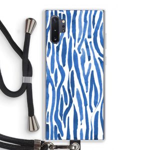 Blauwe nerven: Samsung Galaxy Note 10 Plus Transparant Hoesje met koord