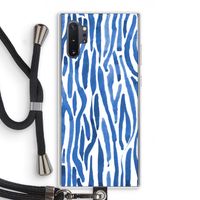 Blauwe nerven: Samsung Galaxy Note 10 Plus Transparant Hoesje met koord