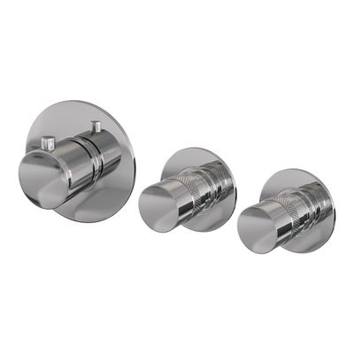 Inbouwthermostaat Brauer Chrome Edition en 2 Stopkranen Met in- en Afbouwdelen Chroom