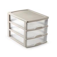 Plasticforte Ladeblok - taupe - 3 lades - L35,5xB27xH26 - bureau organizer - thumbnail