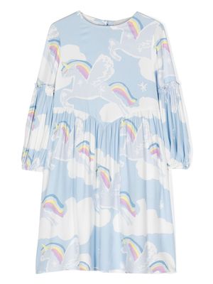 Stella McCartney Kids robe à imprimé graphique - Bleu