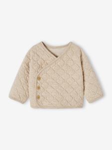 Cardigan met gekruiste opening voor pasgeborenen gemêleerd beige