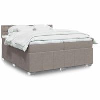Boxspring met matras stof taupe 200x200 cm