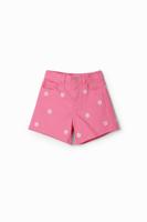 Spijkershort madeliefjes - RED - 5/6