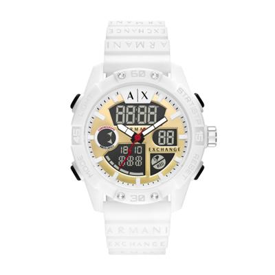 Horlogeband Armani AX2961.AX2963 Rubber Wit 24mm