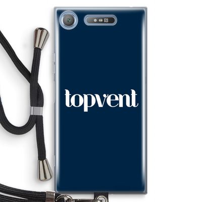 Topvent Navy: Sony Xperia XZ1 Transparant Hoesje met koord