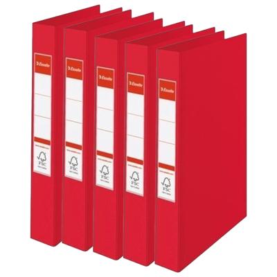 Esselte Ringband mappen/ordners - 5x - rood - A4 - opbergen - kantoorartikelen