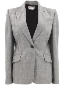 Alexander McQueen blazer à carreaux Prince de Galles - Gris