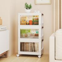 Opbergdoos met Deksel Opvouwbaar Dozen Opberging 3-delige set Kunststofdoos Stapelbaar Wit (75 L)