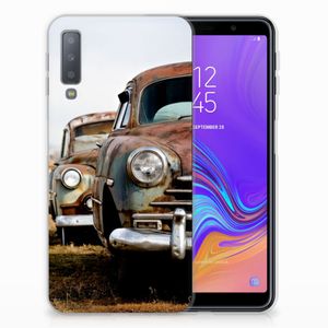 Samsung Galaxy A7 (2018) Siliconen Hoesje met foto Vintage Auto