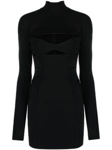 Mugler robe courte à découpes - Noir