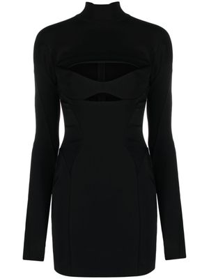 Mugler robe courte à découpes - Noir