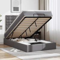 Ottoman bed met matras en LED's 120x200cm kunstleer grijs