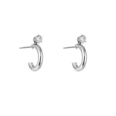 Go Dutch Label Oorringen met Zirconia Zilver