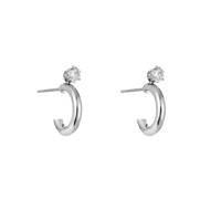 Go Dutch Label Oorringen met Zirconia Zilver