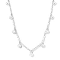 Ketting Parels zilver-zoetwaterparel wit 41-45 cm - thumbnail