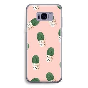 Cactusprint roze: Samsung Galaxy S8 Transparant Hoesje