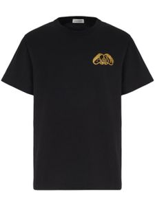 Alexander McQueen t-shirt à logo appliqué - Noir