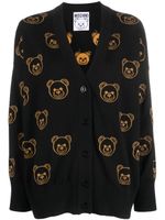 Moschino cardigan boutonné en maille intarsia - Noir