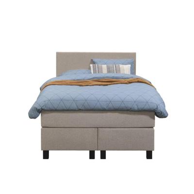Leen Bakker - Boxspring Liv Egaal - 120x200 Cm - Vierkante Poot - Stof - Beige