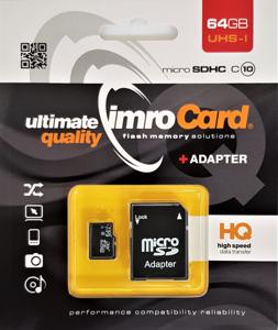 IMRO 10/64G UHS-I ADP flashgeheugen 64 GB MicroSDHC Klasse 10