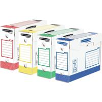 Bankers Box basic archiefdoos heavy duty, ft 9,5 x 24,5 x 33 cm, geassorteerde kleuren, pak van 8 stuks